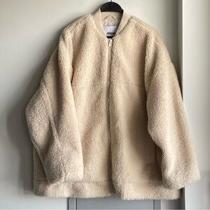 MINIMUM Cream Sherpa Bomber Jacket